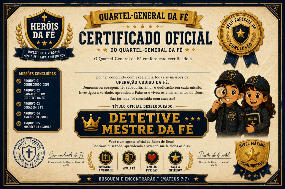 Imagem do certificado oficial Código da Fé